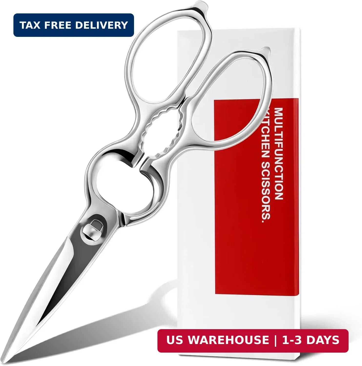 Upgraded Version of Detachable Kitchen Scissors, Mirror-Finish All-Steel Forged