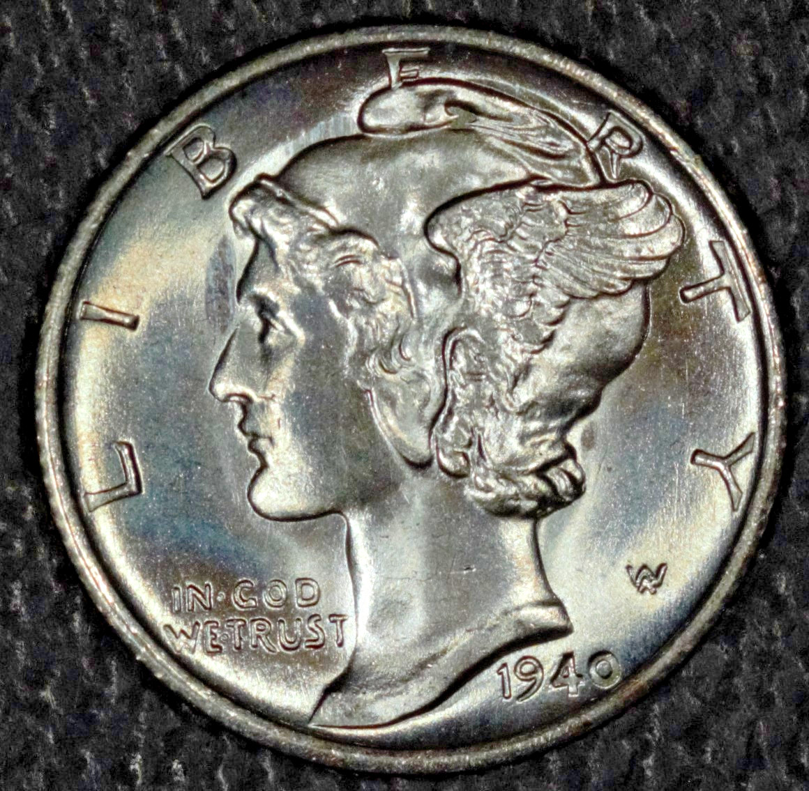 1940-S Mercury Dime, Very Choice BU, FB, Full Bands