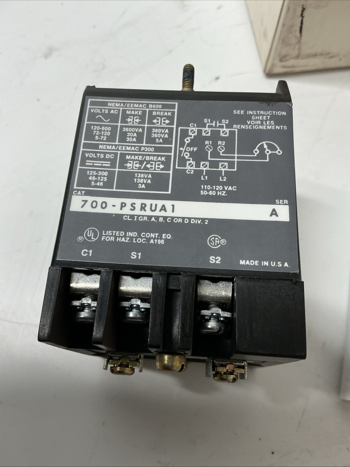 Allen-Bradley 700-PSRUA1 Series A Timing Relay. AC-321