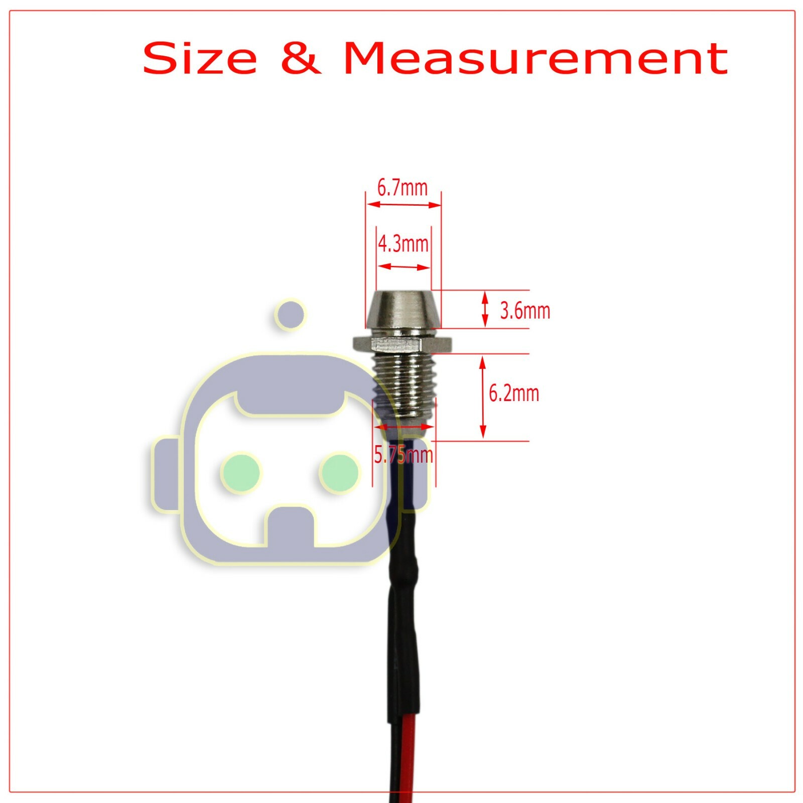 2~10 PCS 3mm Wired LED Diode Metal Case Panel Indicator Warning Light 12V Lamp