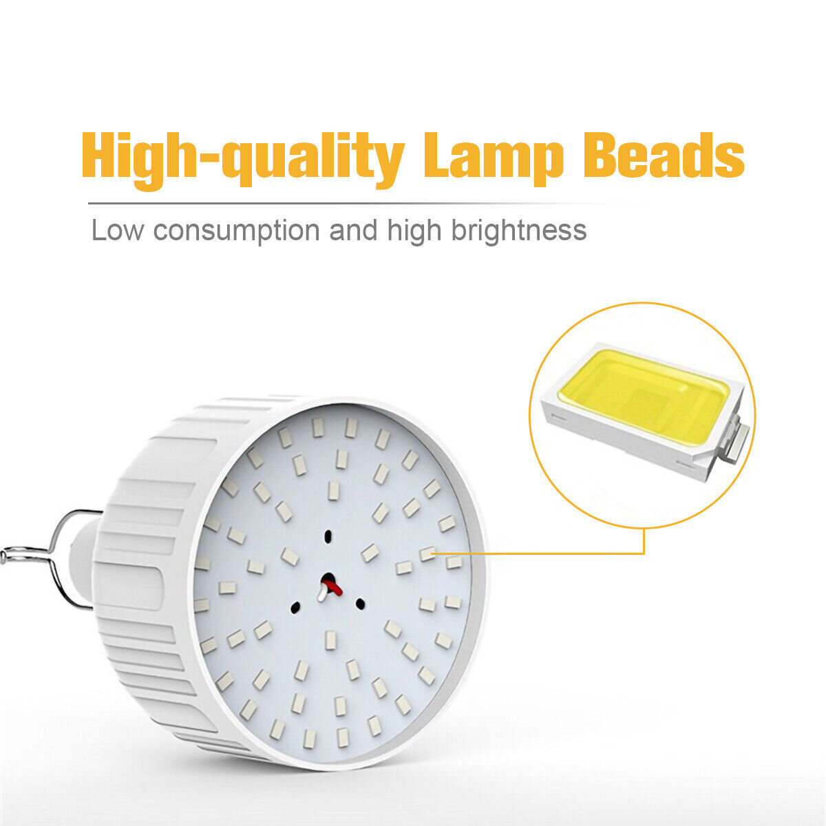 4PCS 20W USB Rechargeable LED Work Light Bulb with Hanging BBQ Camping Emergency