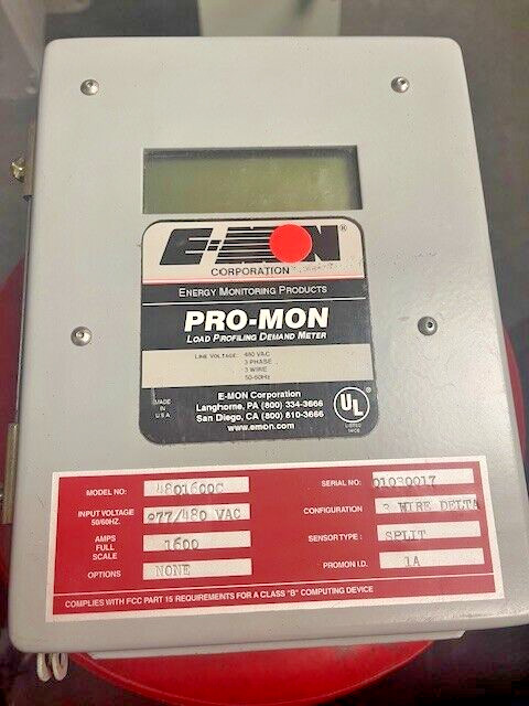 E-Mon Pro-Mon Load Profiling Demand Meter 4801600C 1600 A 480VAC 3 Ph 3W, w/CT's