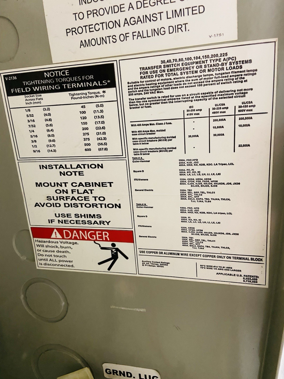 Caterpillar Model: CTG Automatic Transfer Switch (ATS) with an MX150 Controller