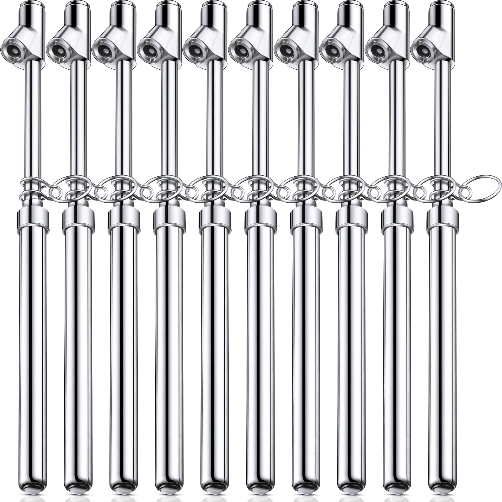 Tallew 10 Pack Dual Head Tire Pressure Gauge Heavy As picture show, Silver