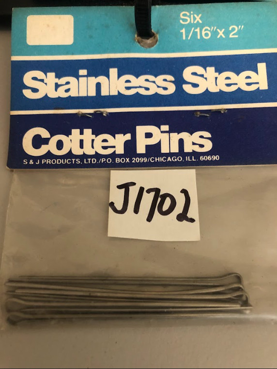 Stainless Steel Cotter Pins 1/16 X 2" (Package of 6)