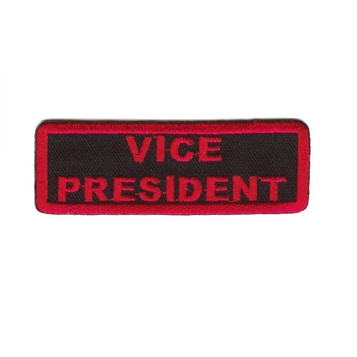 VICE PRESIDENT PATCH RED ON BLACK