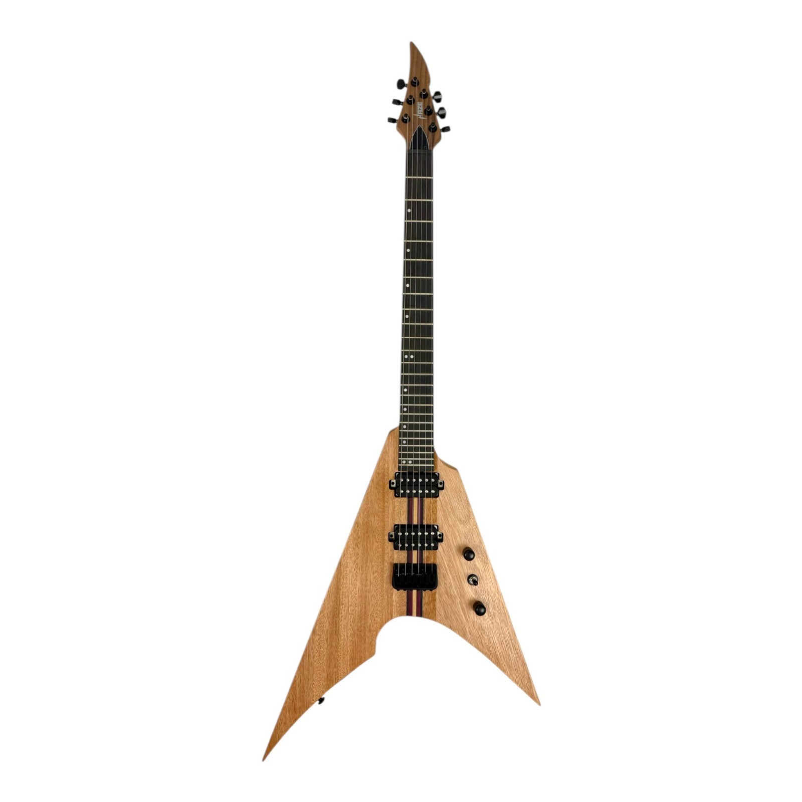 Haze HFV Belcat Humbuckers 24 Frets Electric Guitar - Woodgrain Okoume (FV6MS)