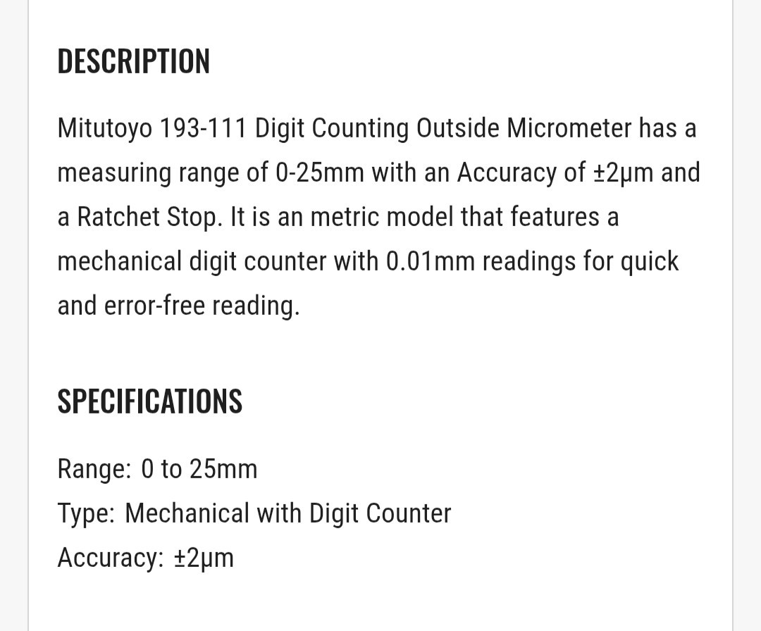 Mitutoyo Micrometer - M825-1 193-211