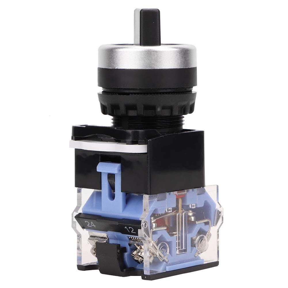 Self-Locking Knob Switch 22mm 1 Open 1 Close 2 Position Maintained Selector 10A