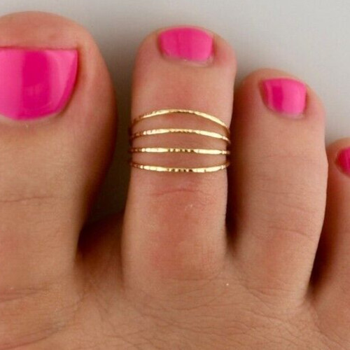 Womens 925 Silver 4-Row Full Band Toe Ring Mother’s Day Gift Solid Metal Jewelry