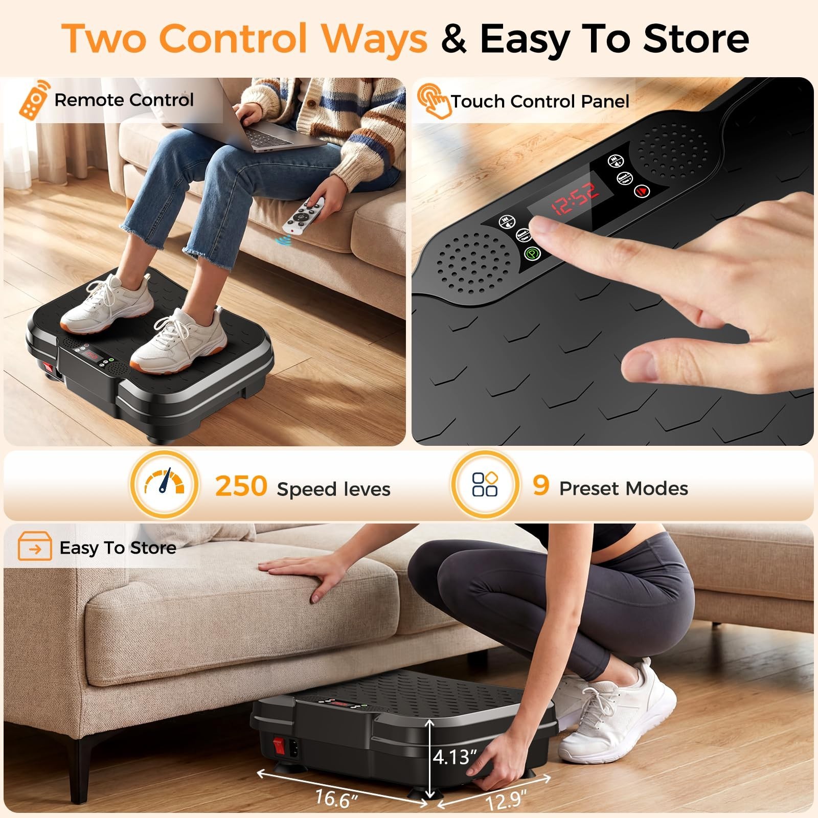 Vibration Plate Exercise Machine, Curved Vibration Plate for Lymphatic Draina...