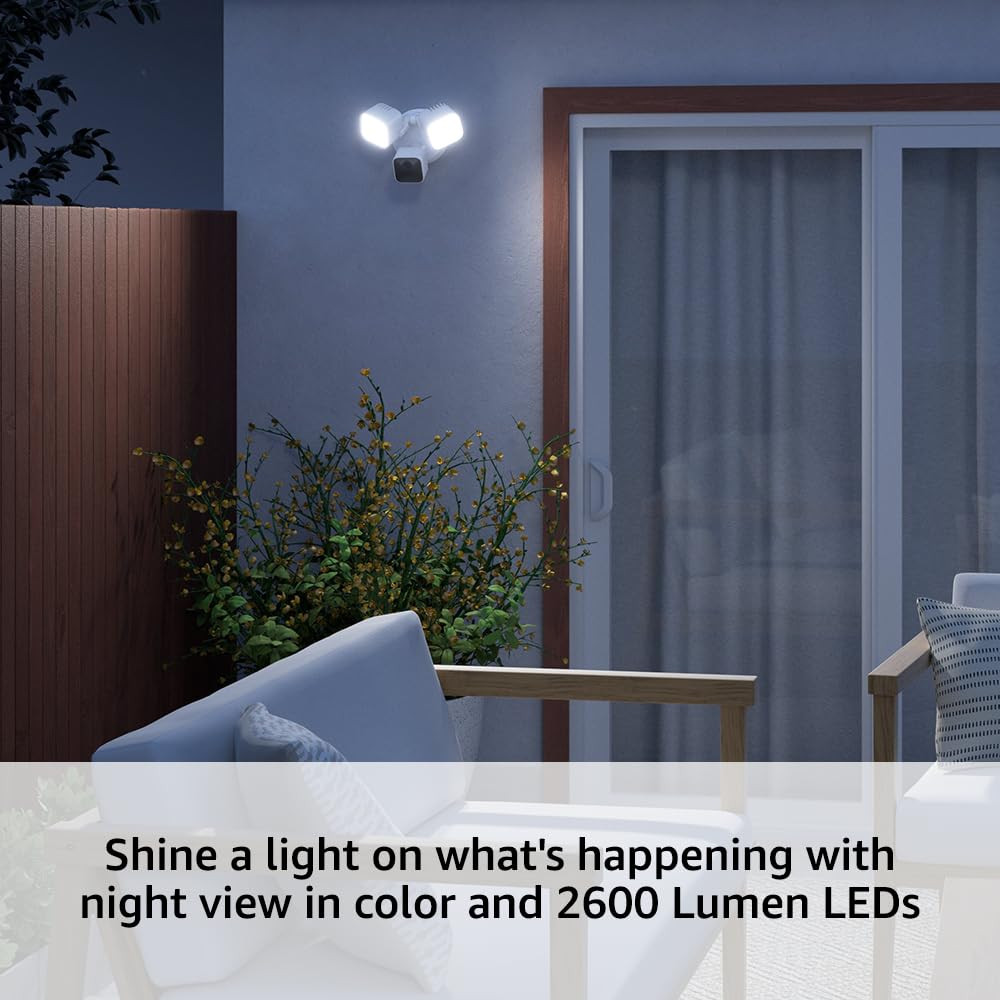 Blink Wired Floodlight Camera, Smart security camera, 2600 lumens, HD live view,
