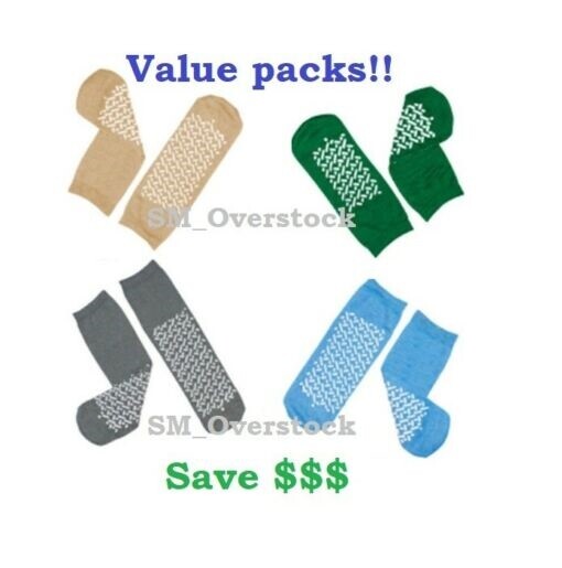 Soft Sole Slipper Socks, Non Skid Hospital Travel Slipper Socks ALL SIZES