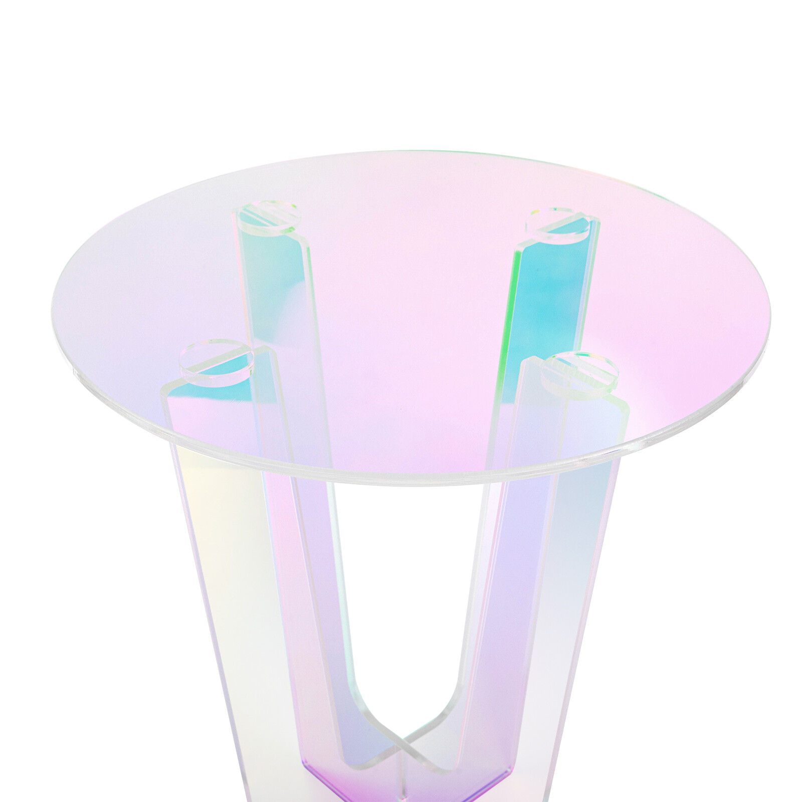 Modern Iridescent Coffee Table Acrylic Side Table Rainbow End Table Living Room