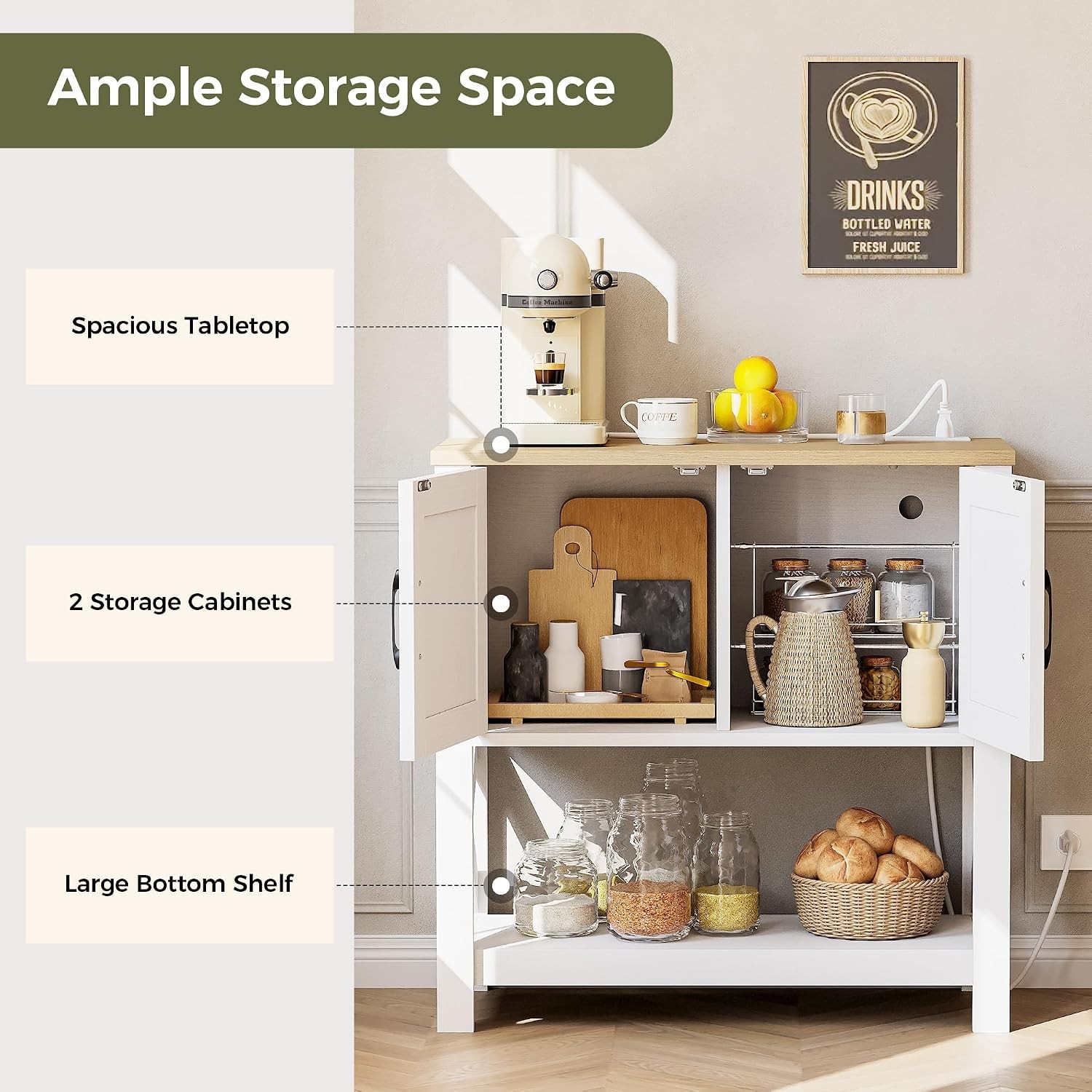 Console Table with Storage Cabinet 32" Entryway Table with Outlet