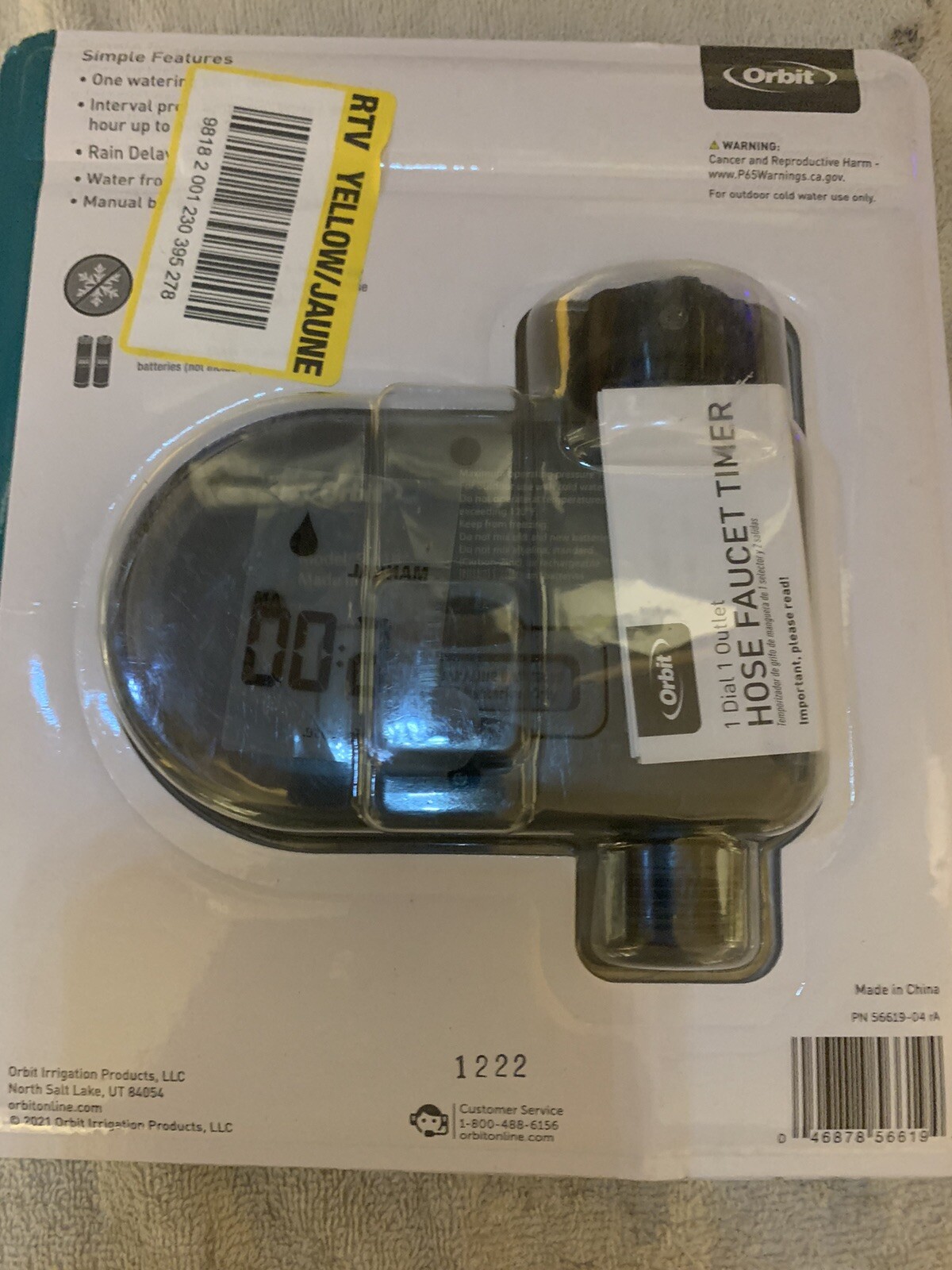 Orbit Faucet Timer (360 min. Max. Cycle) With Digital Display And Hose-End Timer