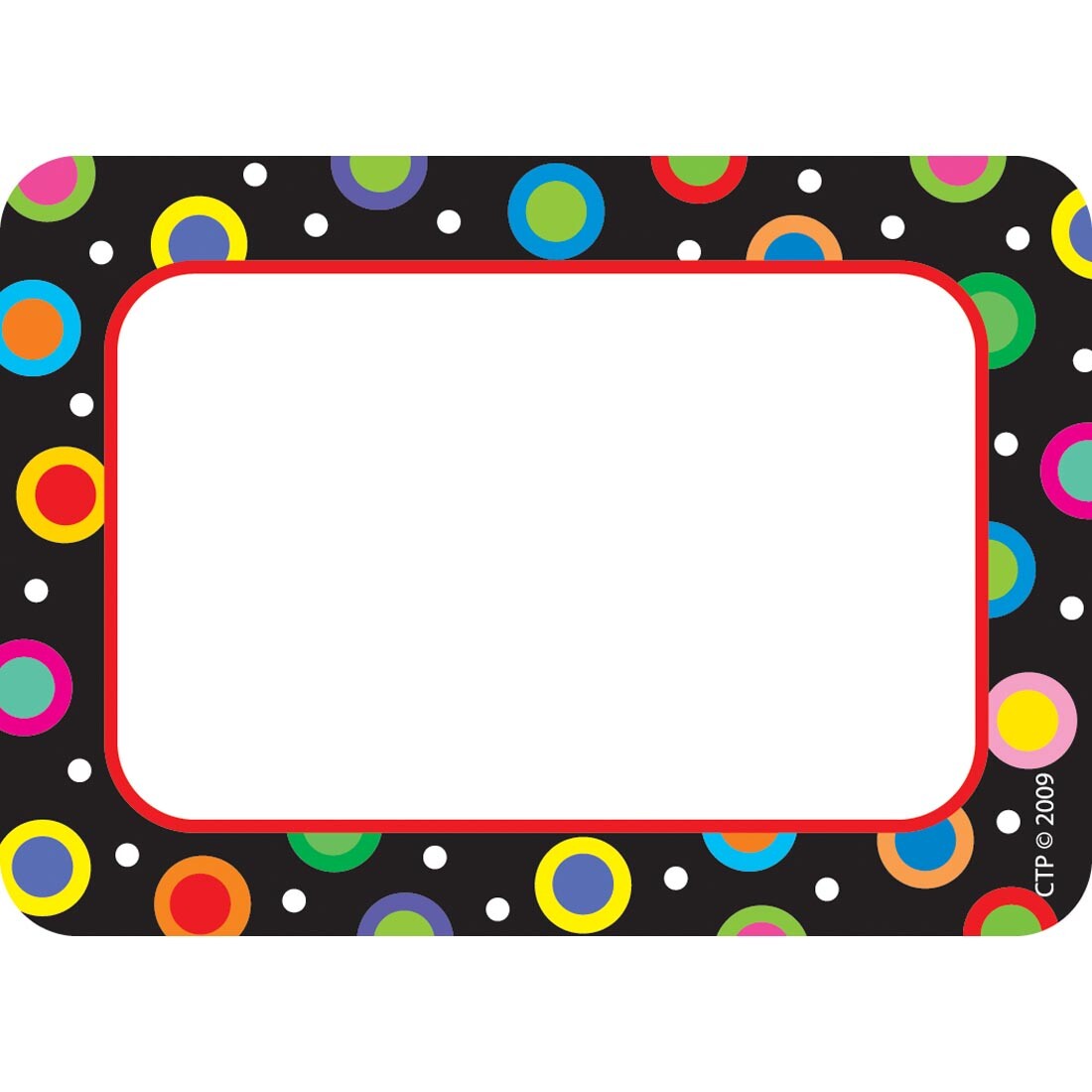 Dots On Black Name Tags by Creative Teaching Press