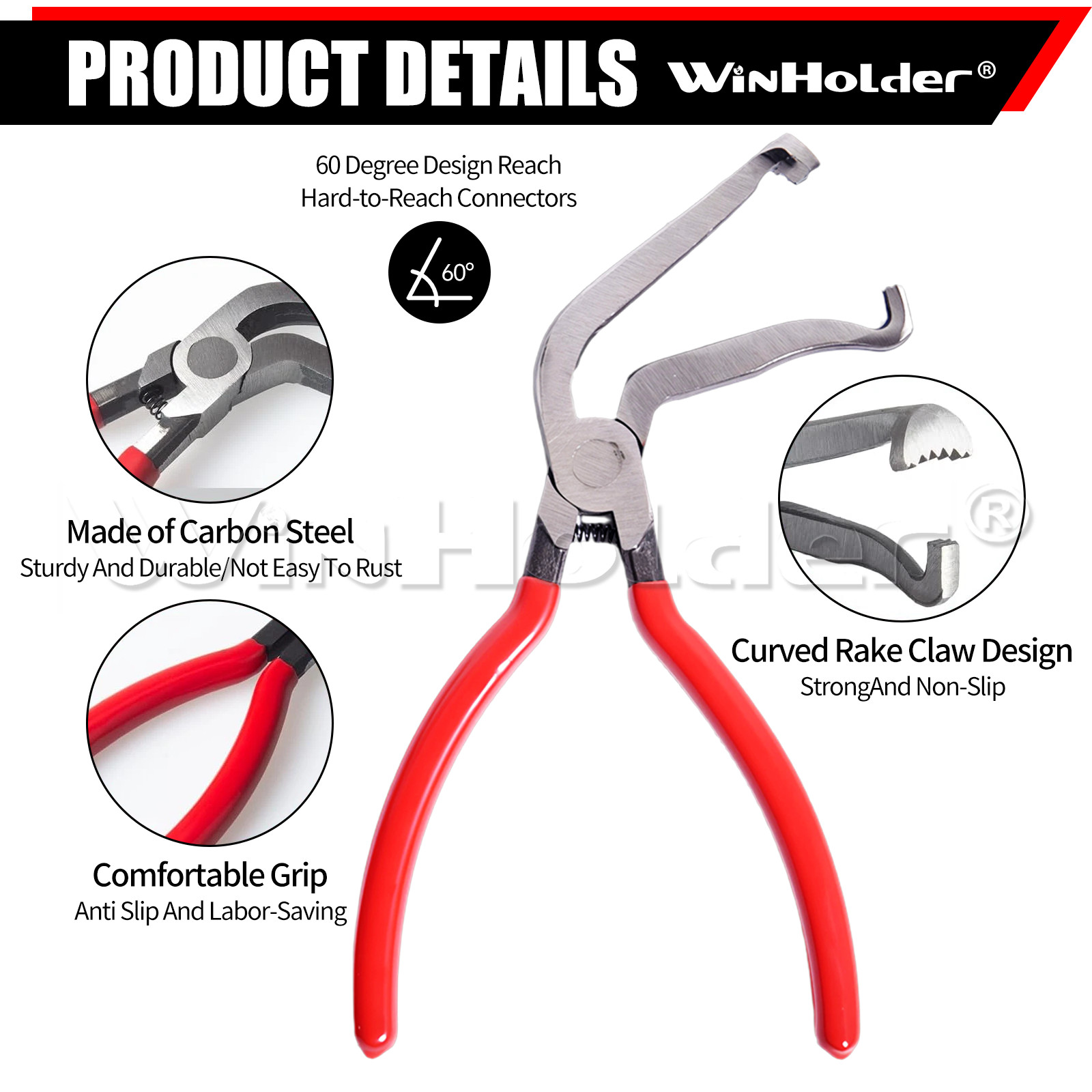 4pc Electrical Disconnect Pliers 60° Automotive Electrical Connector Separator