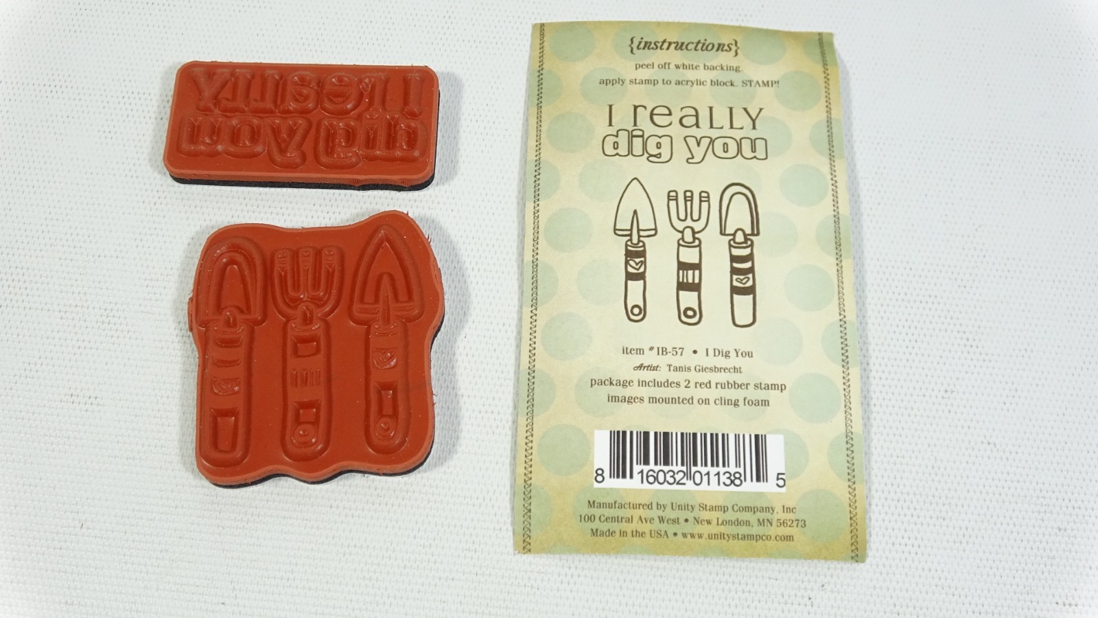 Itty Bity By Unity Rubber Stamps I Really Dig You IB-57 - Tanis Giesbrecht