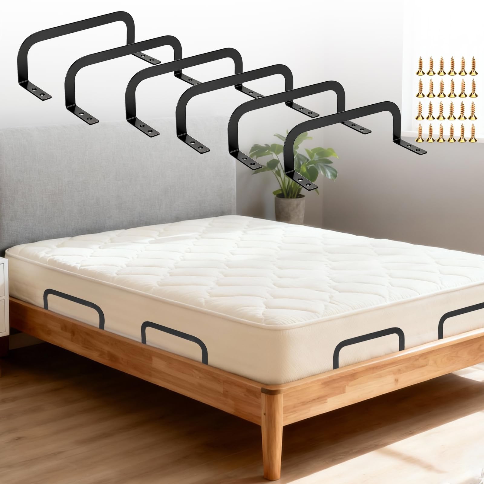 6 PCS Mattress Slide Stopper and Bed Stoppers to Prevent Sliding, Keep Your M...