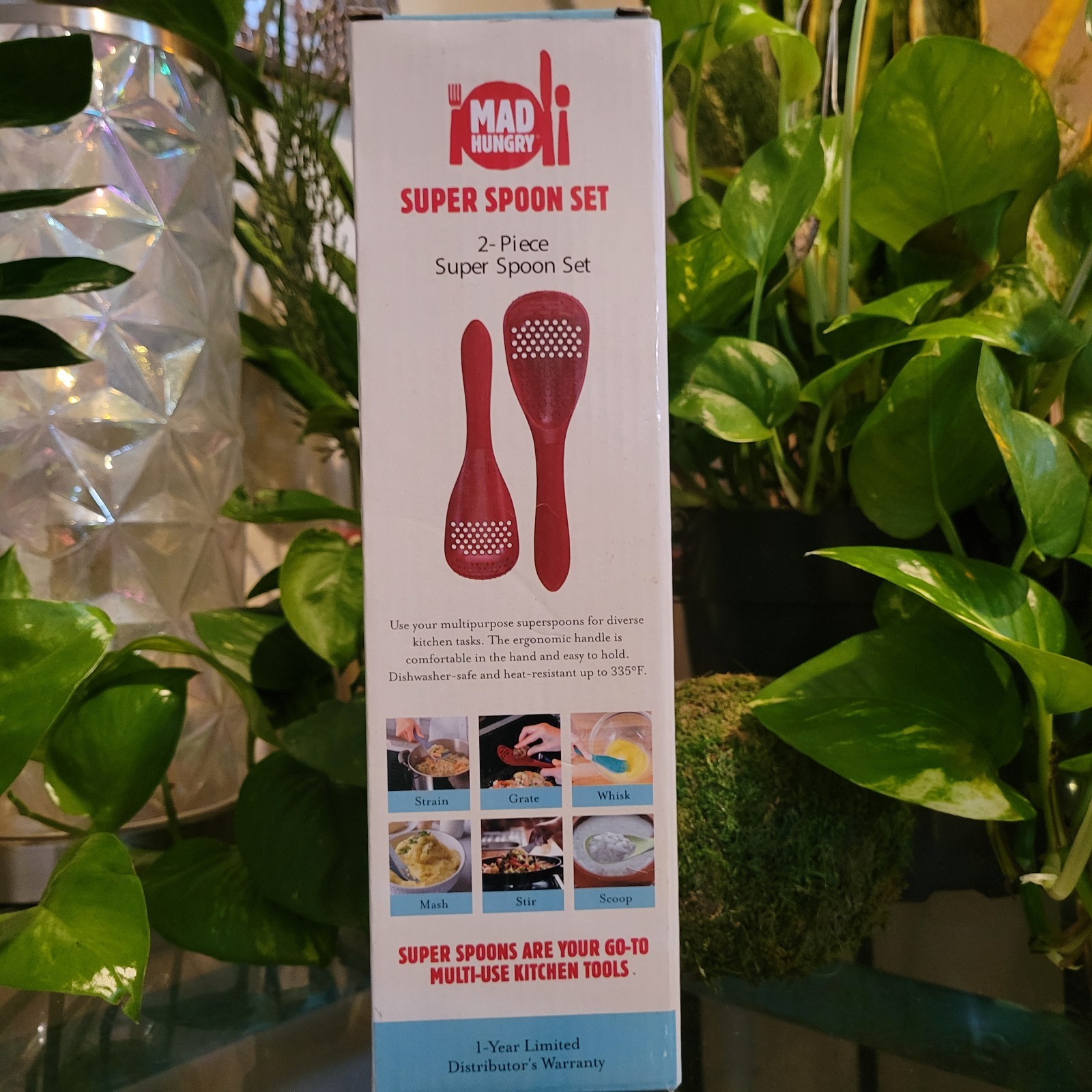 Mad Hungry Spurtle Silicone Super Spoon Red Kitchen Utensils Grater Strainer Set