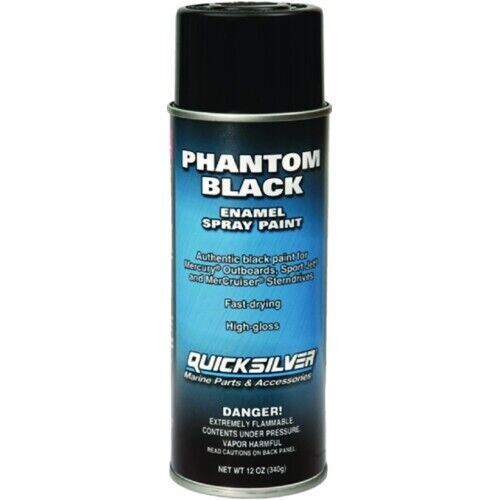Mercury 12oz Aerosol Quicksilver Marine Phantom Black High Gloss Enamel Paint