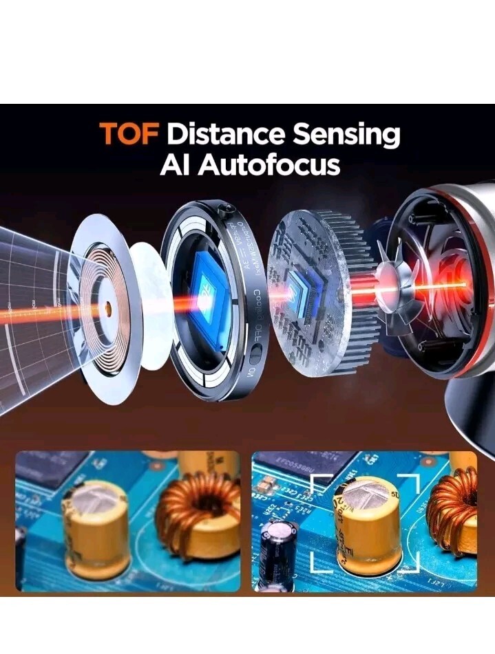DEFECTIVE Autofocus 4K HDMI Digital Microscope 53MP LCD EM4K Flex Arm 10 G3D