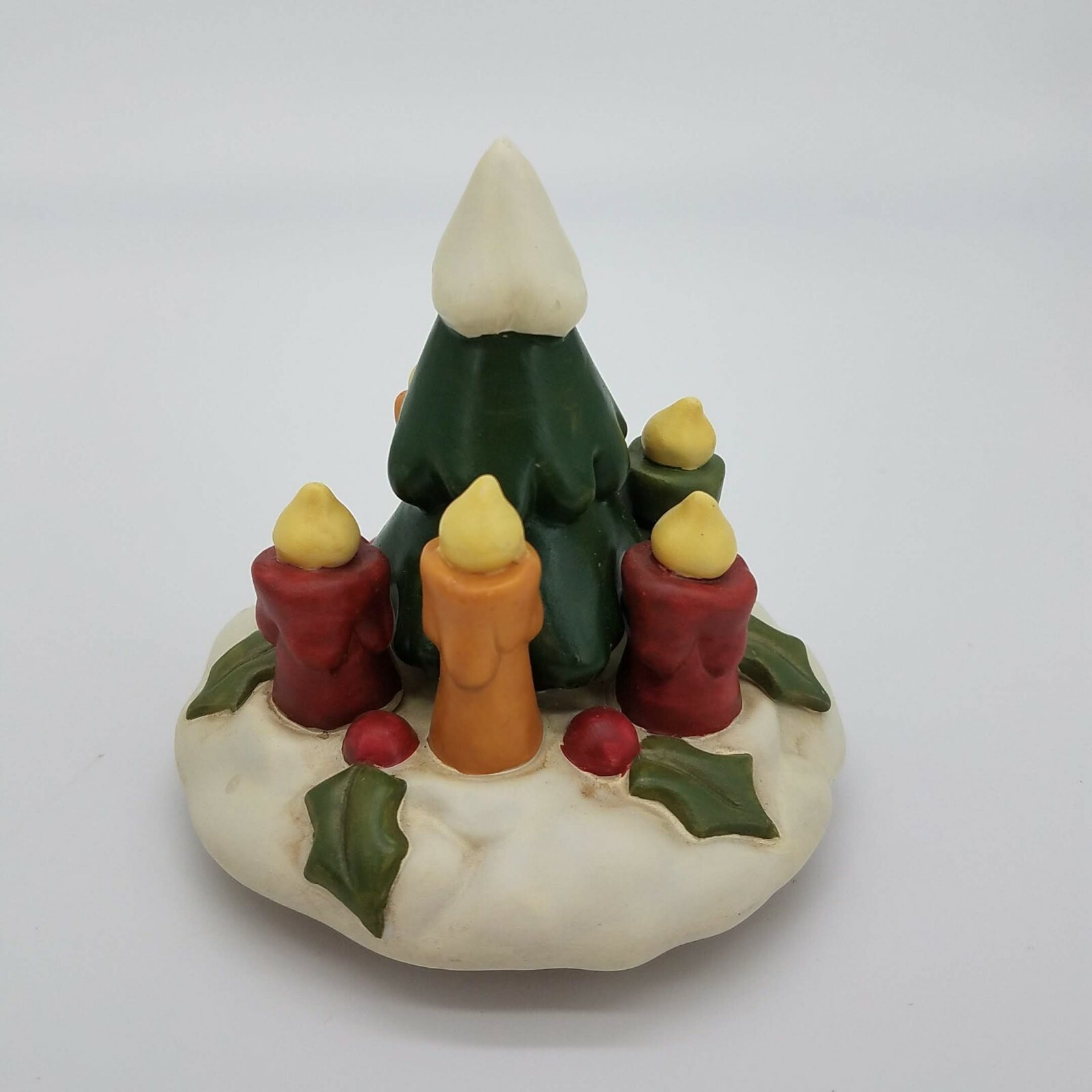 Christmas Tree Christmas Candle Holly Round Resin Jar Candle Lid COUNTRY HOME