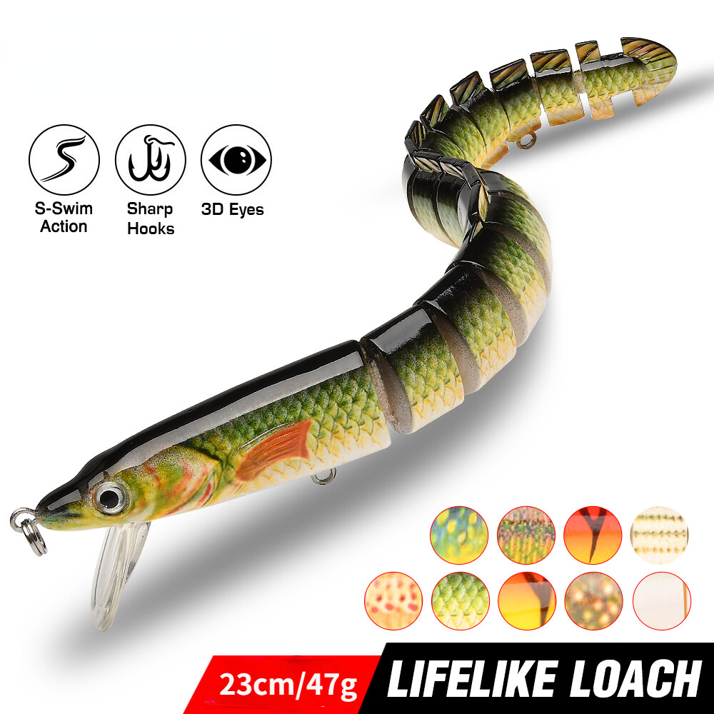 Fishing Mulit Jointed Lure Eel 13 Segments Sinking Wobblers For Pike Perch Trout