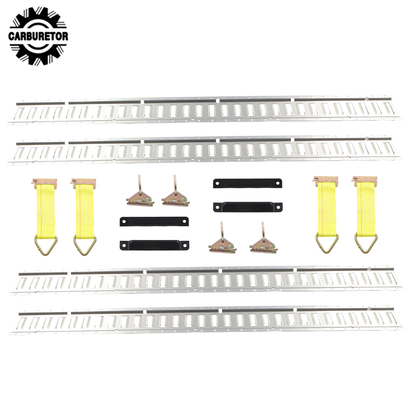 16 Pcs 5 Ft E Track Rails Kit With O Rings Rope Tie Offs End Caps For Cargo