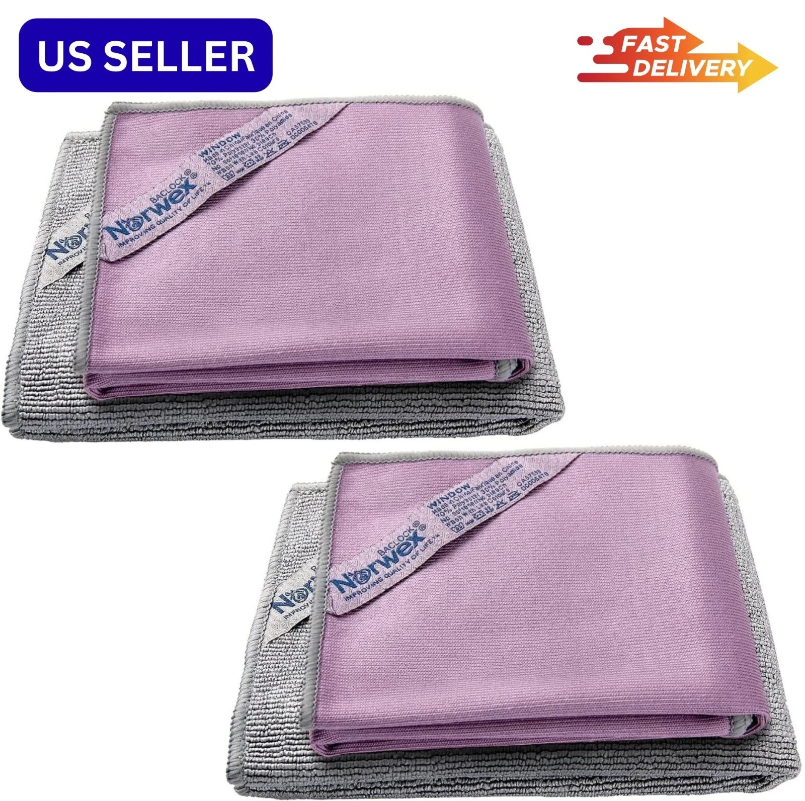 2 PACK (4pc) Norwex Basic Package, EnviroCloth + Window Cloth. (COLORS VARY)