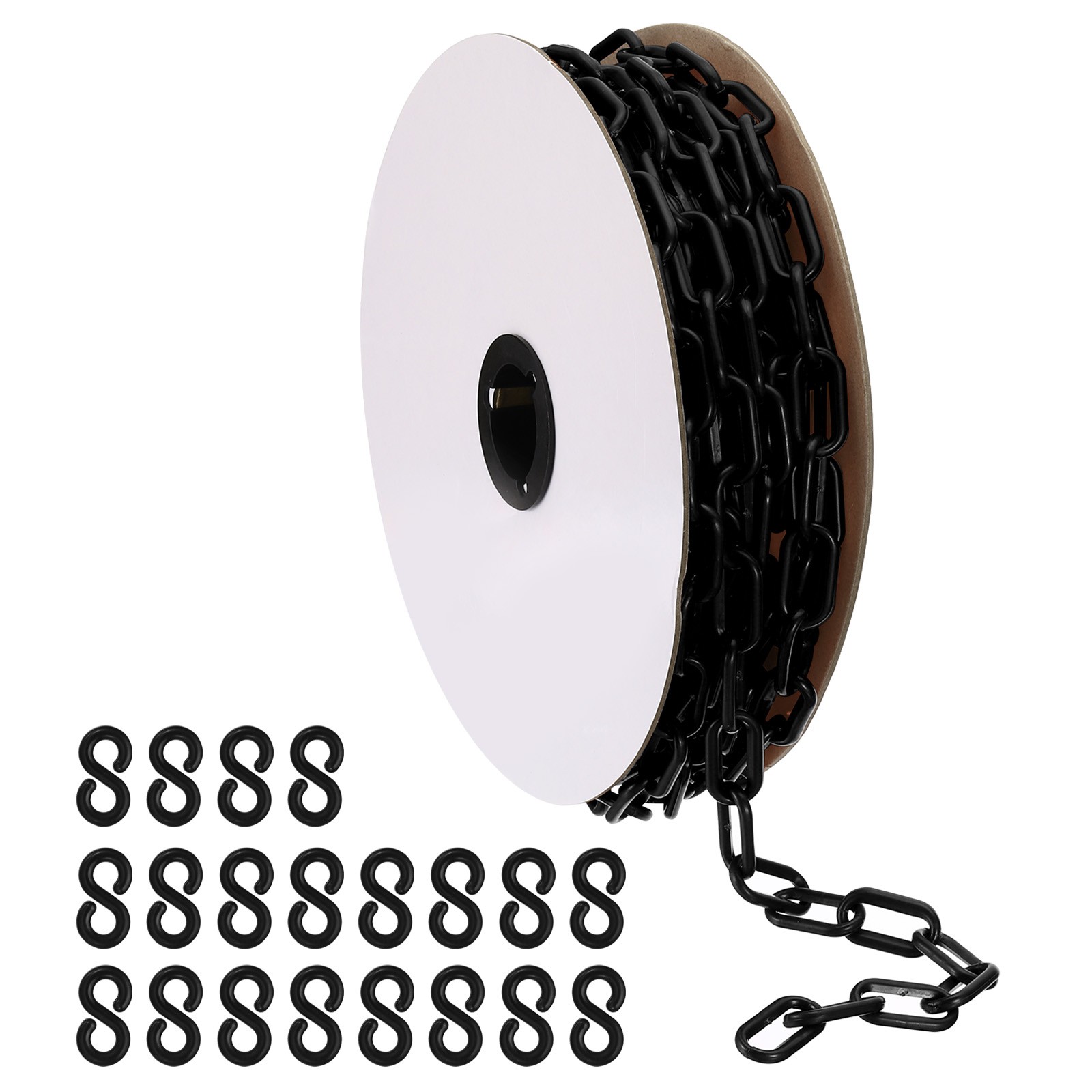 Plastic Chain,52 FEET Safety Barrier Chain for Crowd Control, 1/4inch(6mm) Black