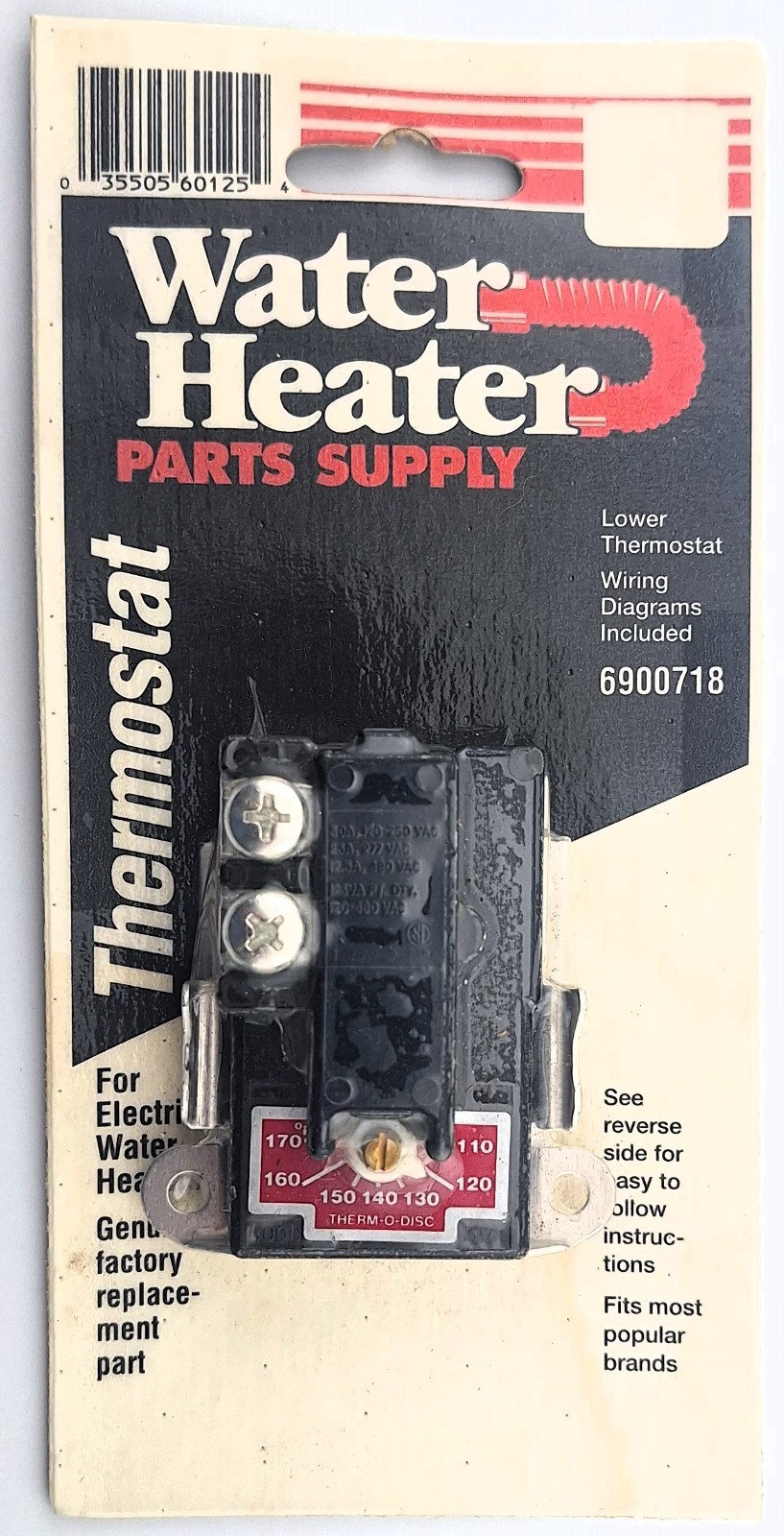Vtg Universal Thermostat for Electric Water Heaters Thermo-O-Disc Factory Sealed