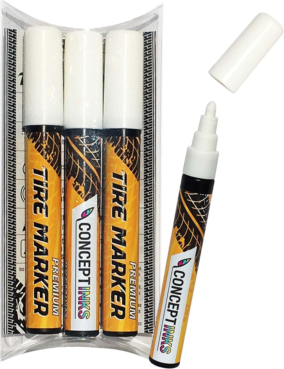 Premium Tire Marker Pens, White Waterproof Paint Markers For Car