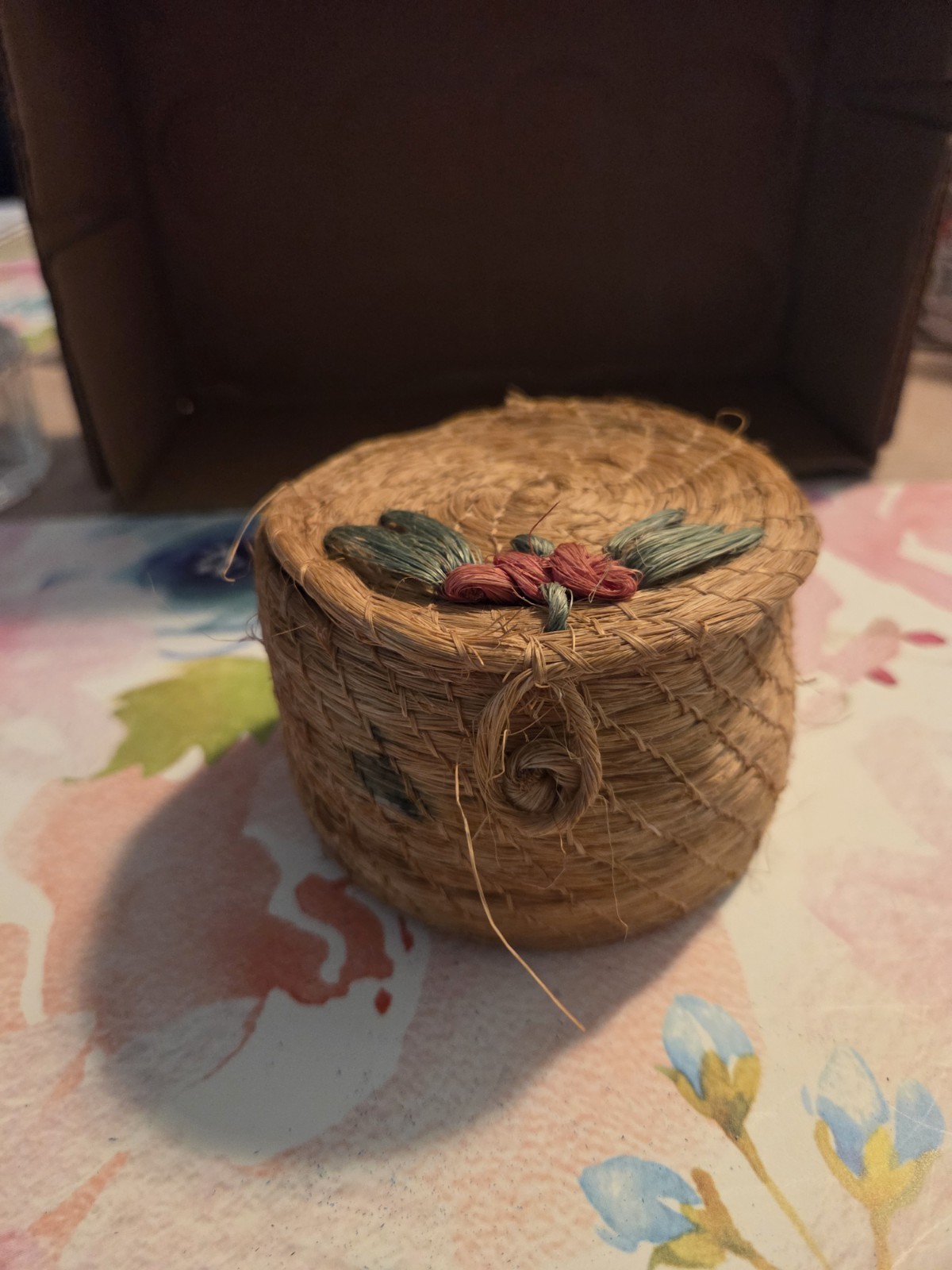 Vintage Miniature Straw Nestling Baskets