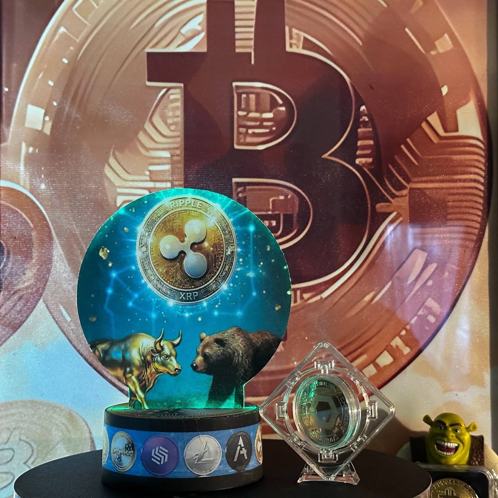 Ripple Digital Identity Display For Crypto Coins, 3 Piece Set Lighting Display