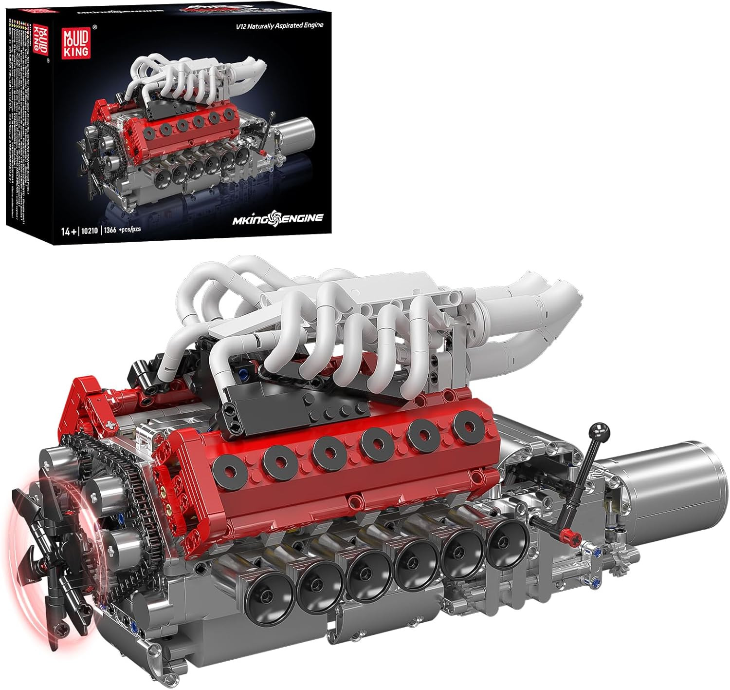 V12 Engine Model Kit - Build Your Own Mini Car Engine Replica (1366 Pcs)