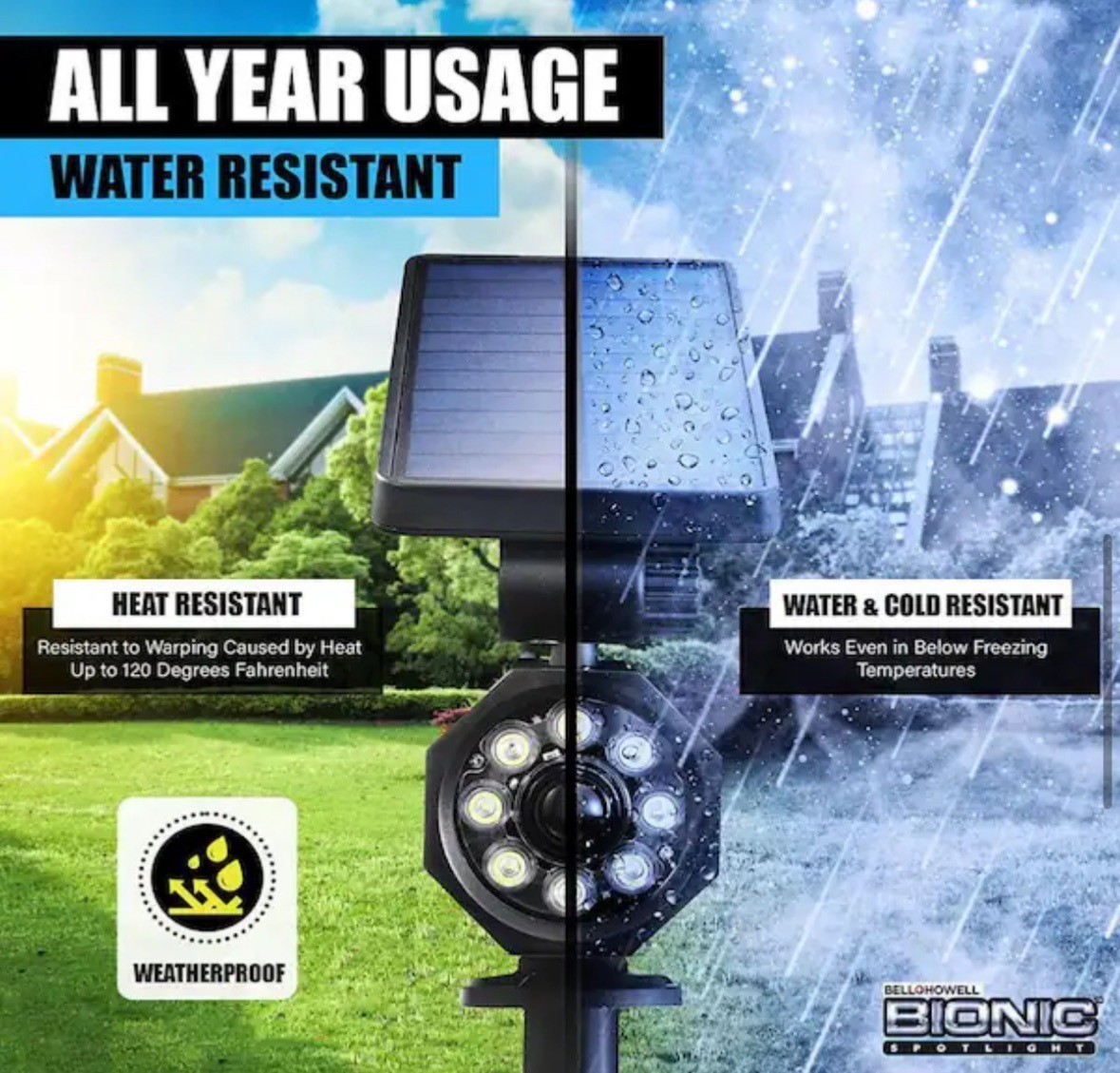 Bell & Howell Bionic Spotlight Solar Powered Security Spotlight