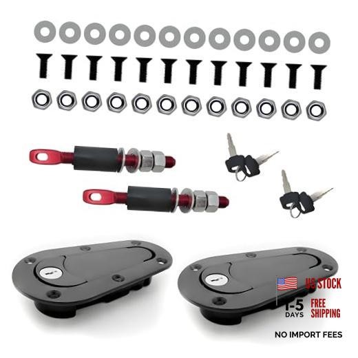 Flush Hood Latch & Pin Kit - Durable Engine Bonnet Quick Release Latch & Pin