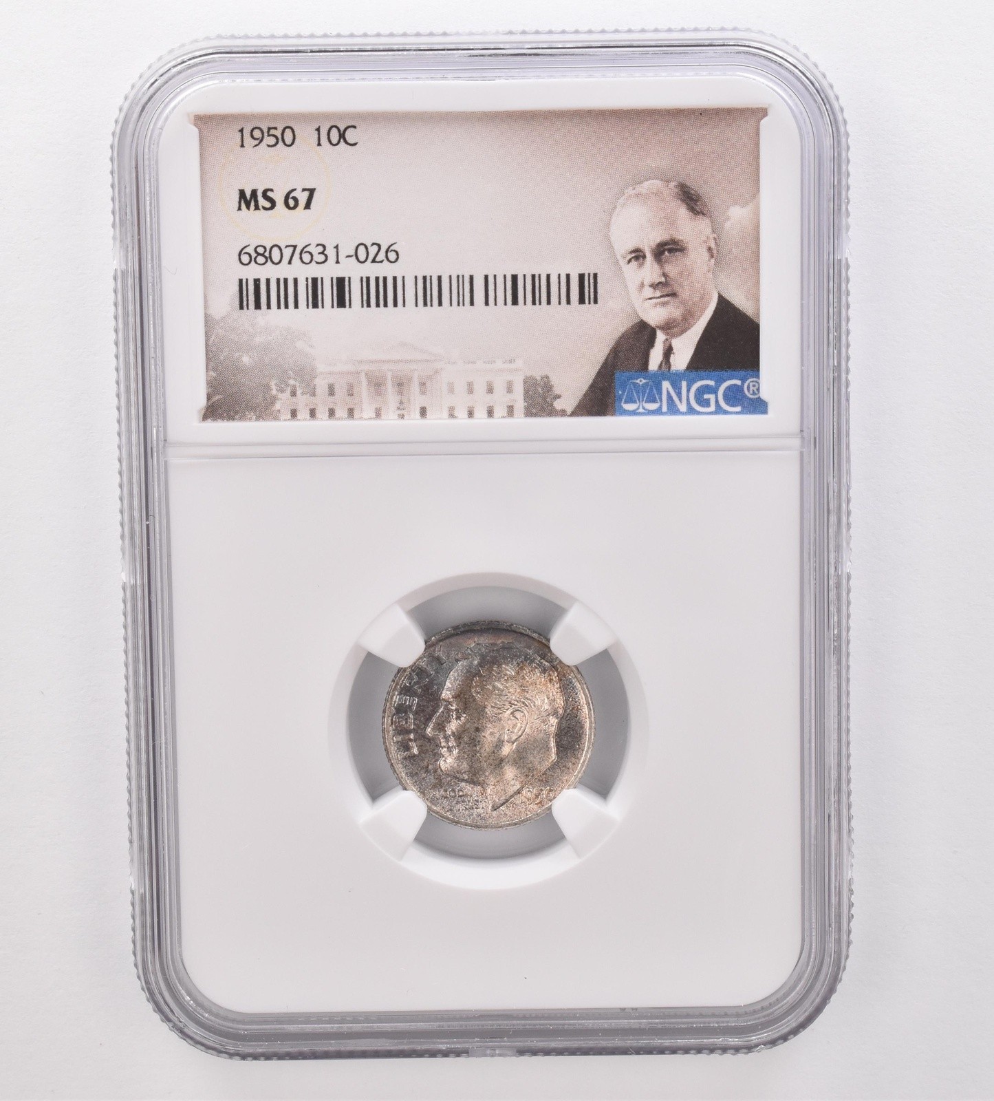 1950 Roosevelt Dime MS67 NGC Beautiful Tone *9916