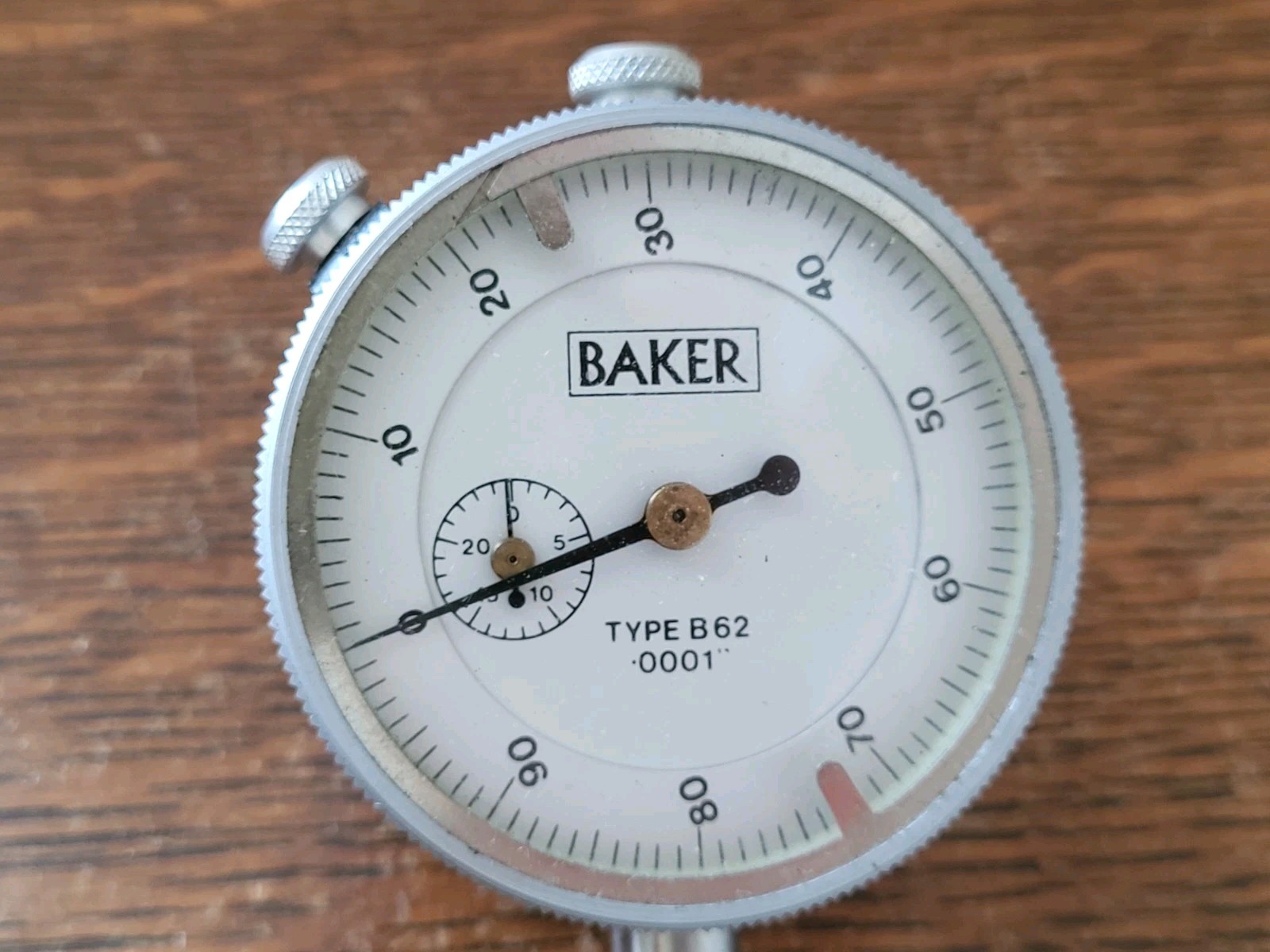 Baker Type B62 Dial Gauge .0001" Range 0.25" w/Box Machinist Tool