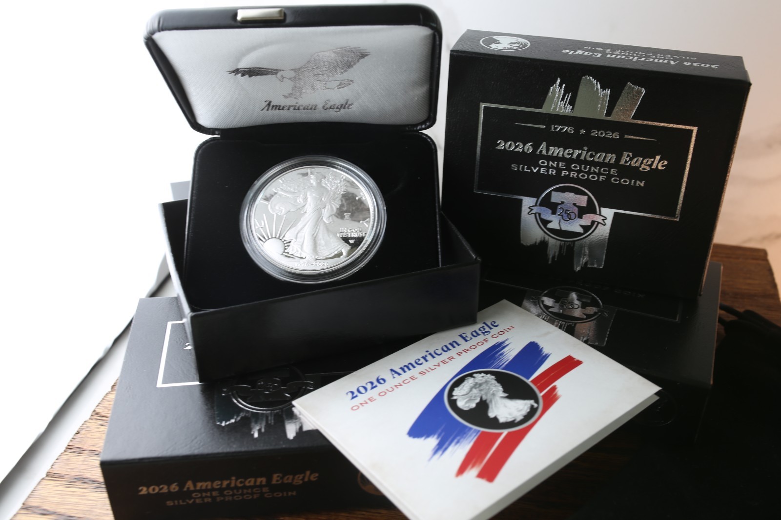 🔔 1776-2026 W PROOF AMERICAN SILVER EAGLE w/ OGP  26EA 250th LIBERTY BELL PRIVY