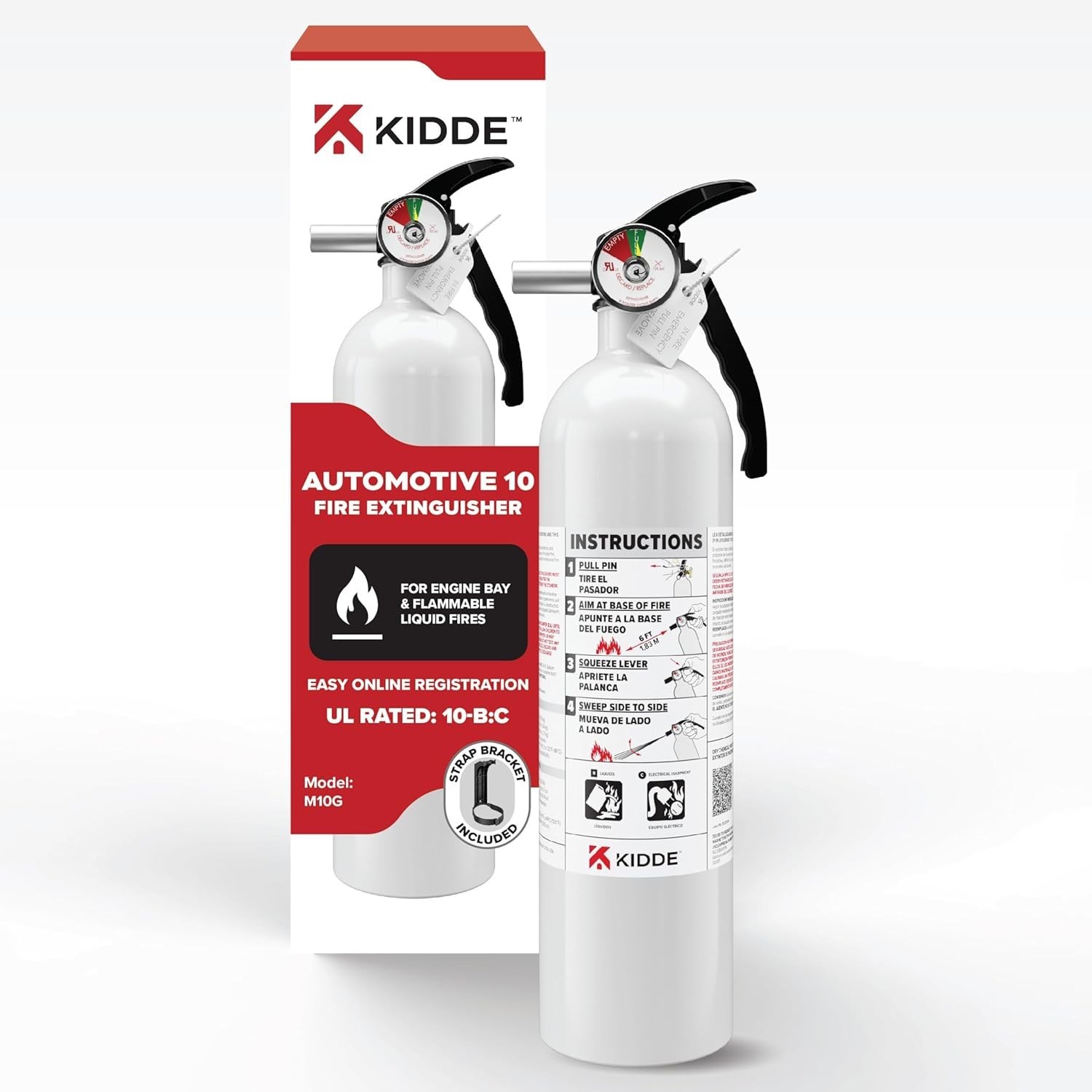 Kidde Fire Extinguisher for Vehicles, Cars, Trucks, Single-Use 10BC...