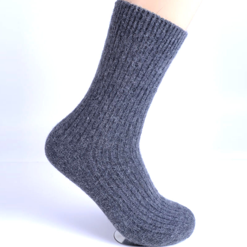 3 Pairs 100% Merino Wool Crew Thicken Dress Solid Thermal Warm Men Socks Winter