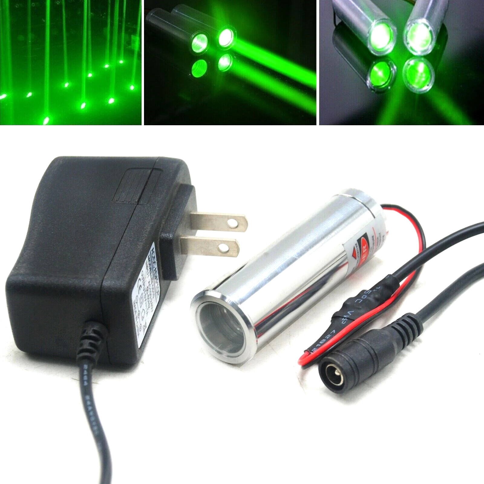 1pc 22x70mm 532nm 50mW Green Fat Beam Dot Light Laser Module with 5V Adapter