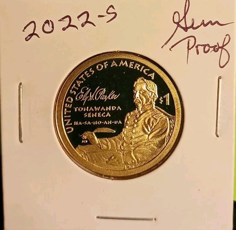 2022 S Ely Parker Native Dollar Gem Proof Sacagawea Engineer Tonawanda Seneca