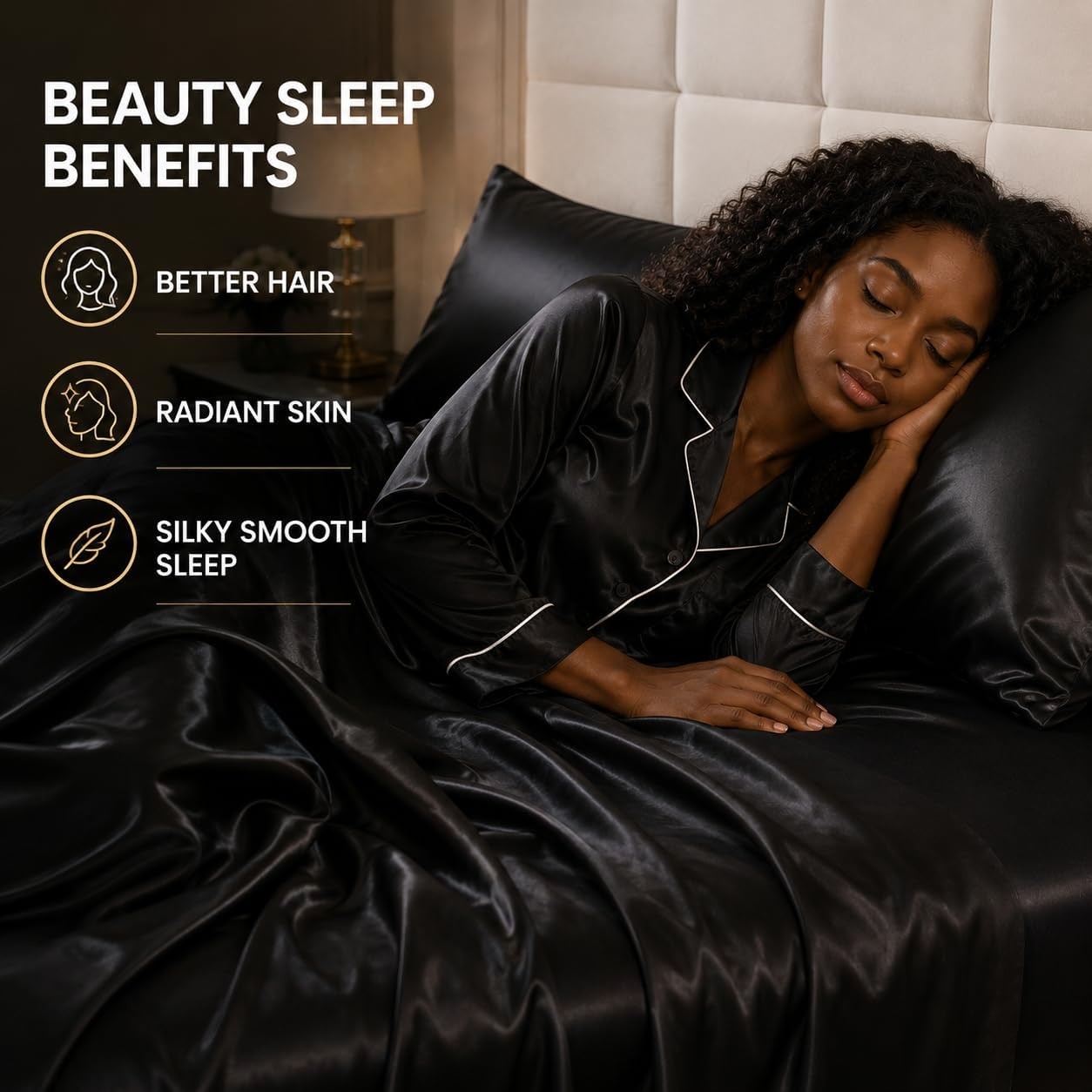 Full Size Satin Sheets 4 Piece Silky Bed Sheet Set W/ Smooth Silky Surface