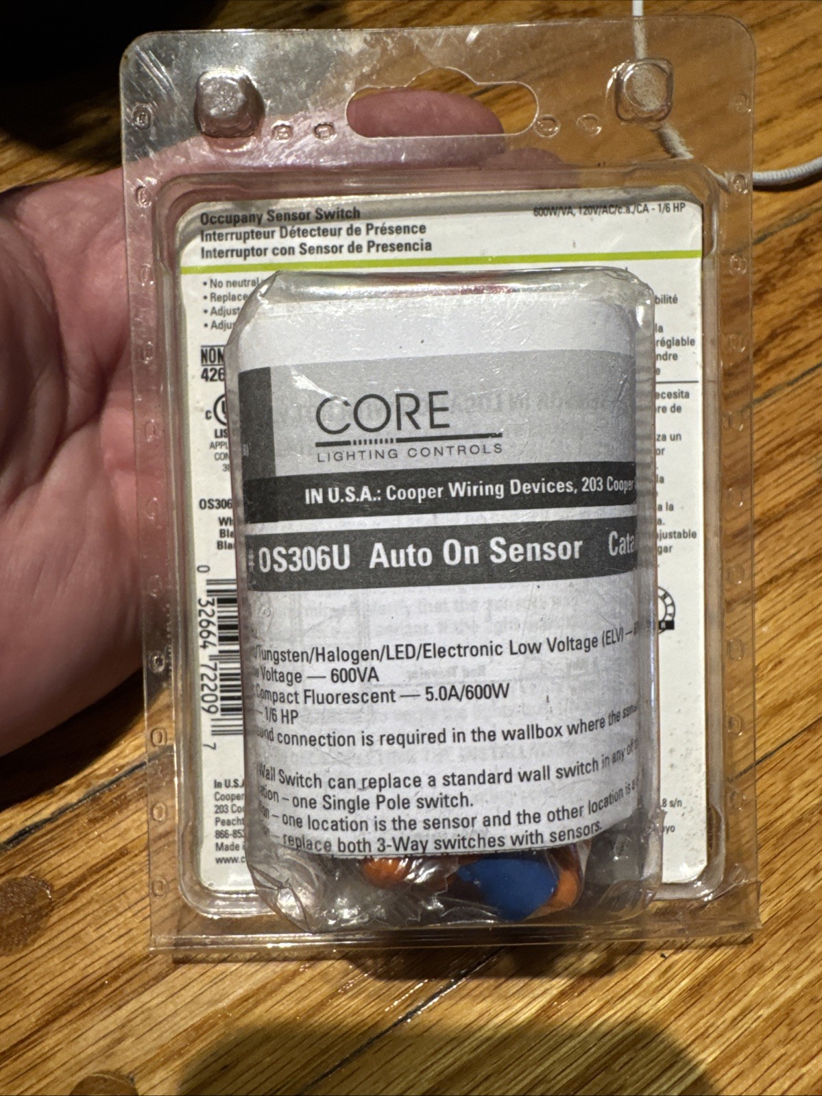 Cooper Wiring Device White Occupancy Sensor Switch Automatic On 600W/VA