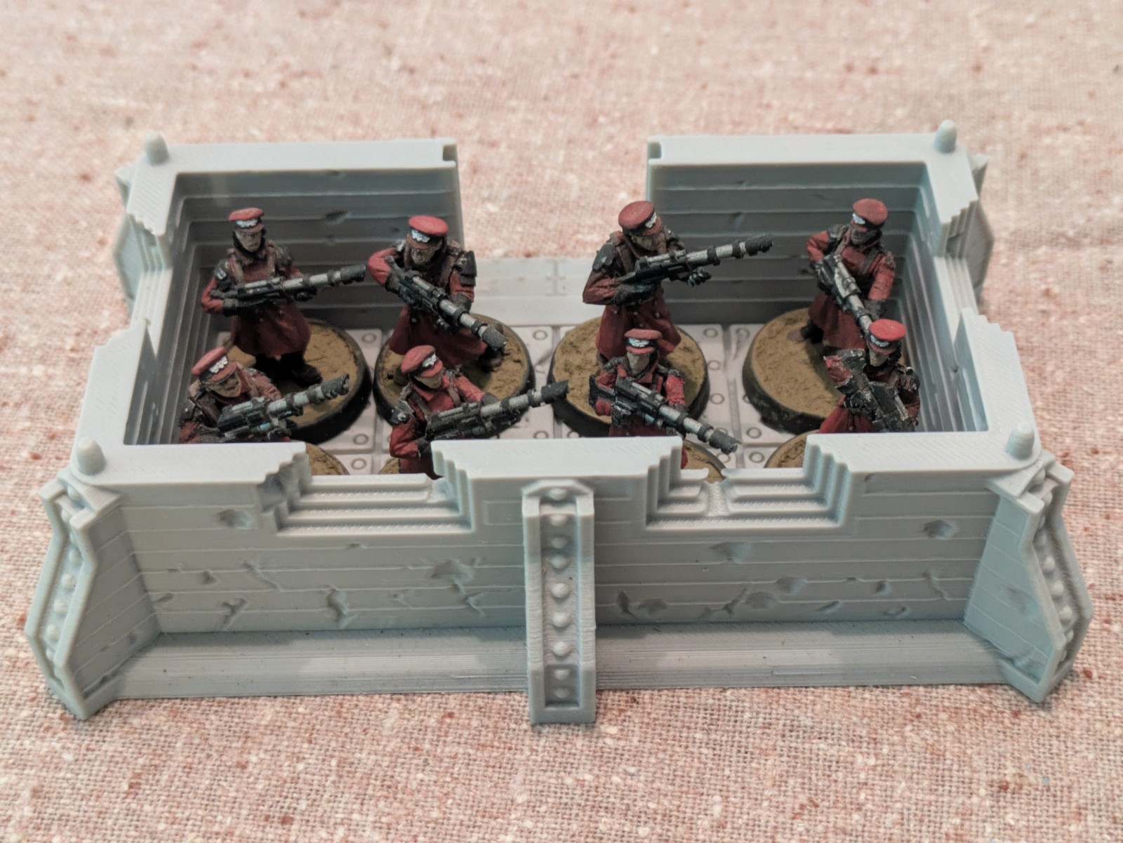 Grimdark Bunker 5x10 – 28mm Wargaming Terrain – Modular Trench System – Printed