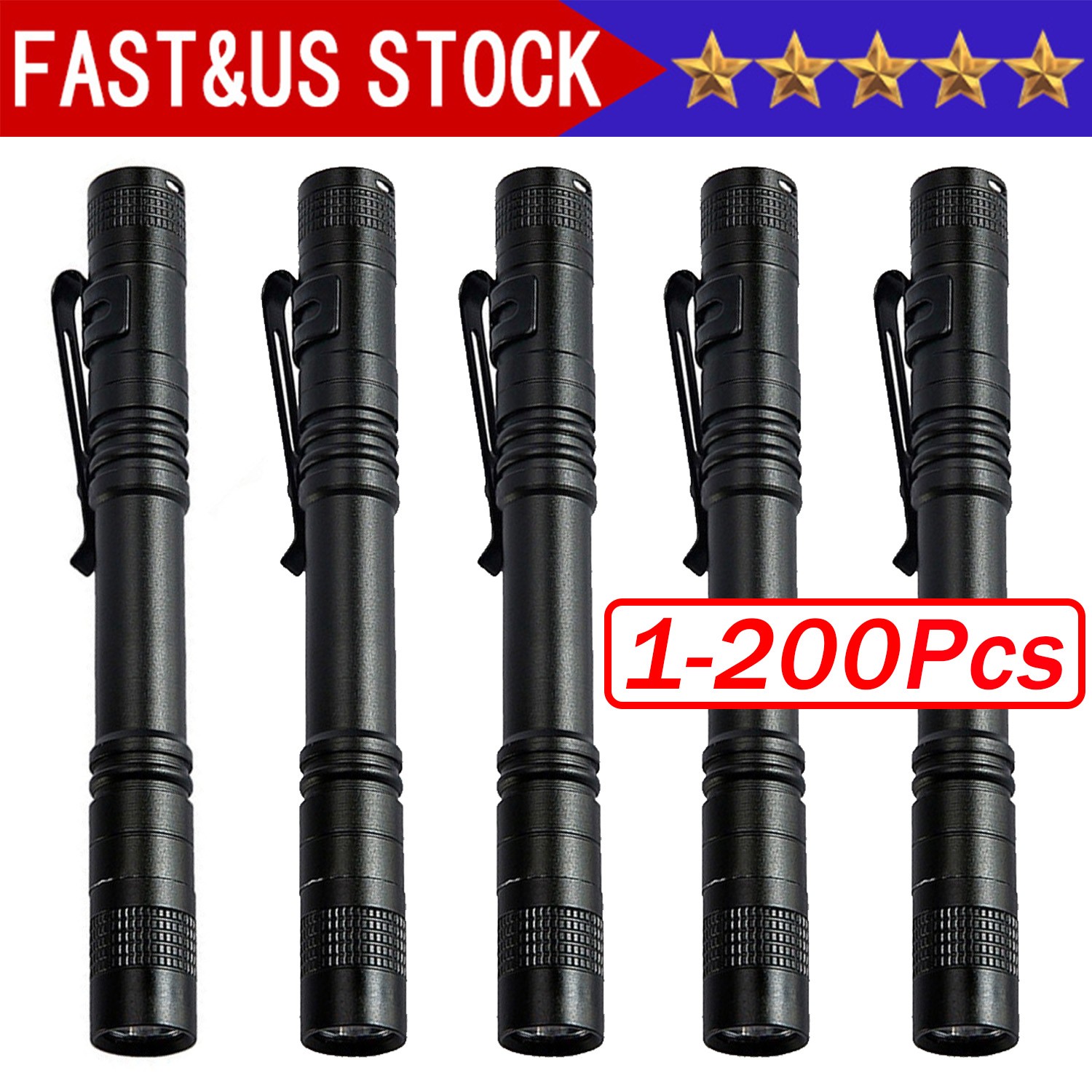 200Pc Small LED Flashlight Torch Penlight For Dentist Camping Hiking Pocket Lamp